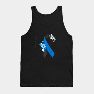 Ocular Melanoma Awareness Floral Black Blue Tank Top